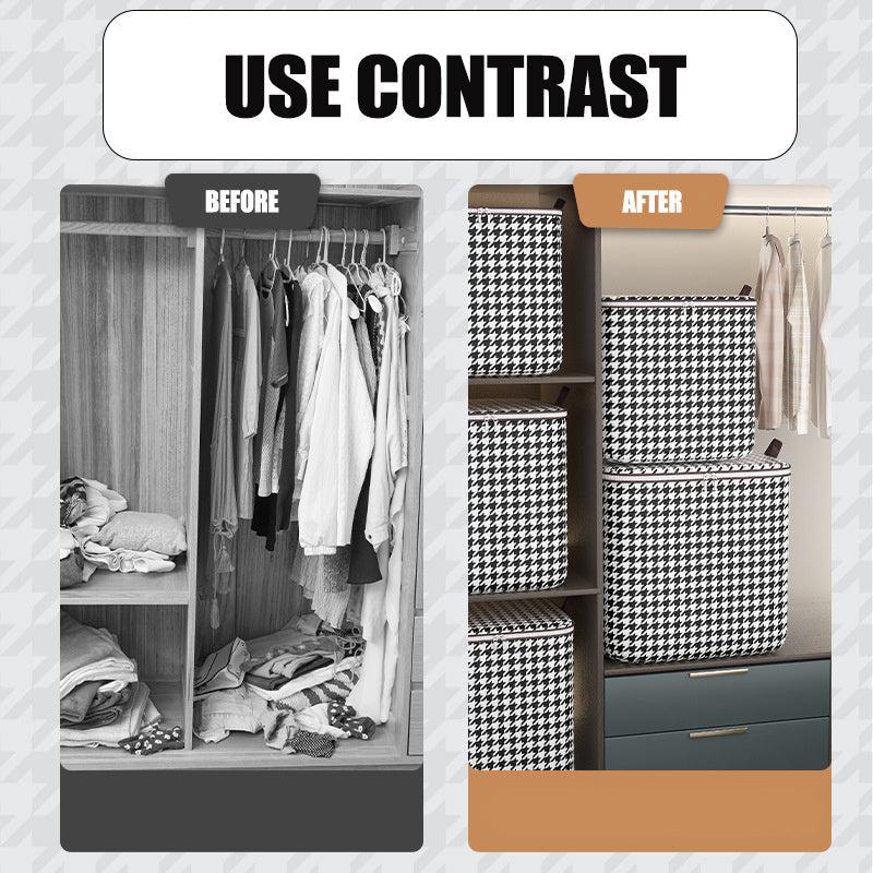 Foldable Storage Closet Organizers with Handles and Lids
