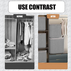 Foldable Storage Closet Organizers with Handles and Lids