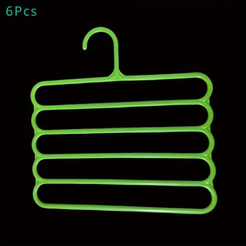 6pcs 5 Layer Racks Scarf Hanger Trouser Rack For Clothes Store