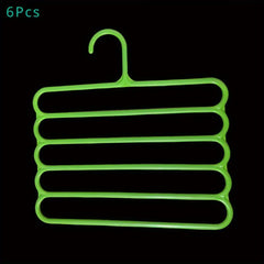 6pcs 5 Layer Racks Scarf Hanger Trouser Rack For Clothes Store