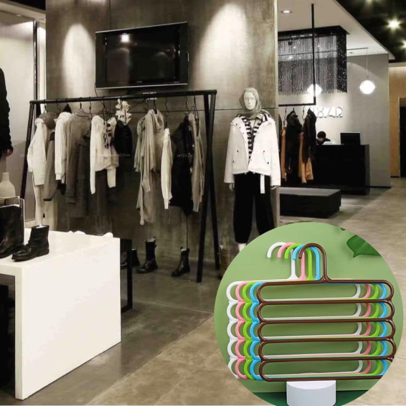 6pcs 5 Layer Racks Scarf Hanger Trouser Rack For Clothes Store