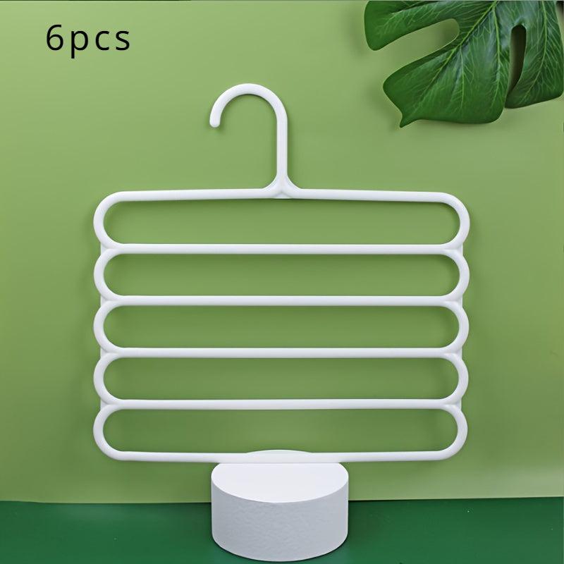 6pcs 5 Layer Racks Scarf Hanger Trouser Rack For Clothes Store