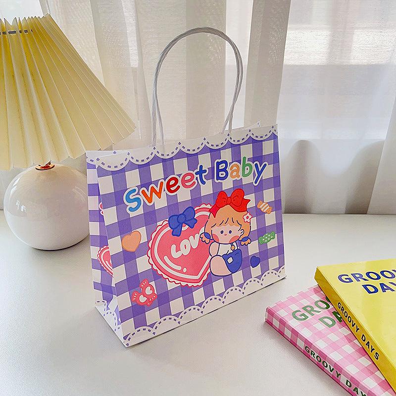 4pcs Cartoon Paper Gift Bags for Birthday Desserts