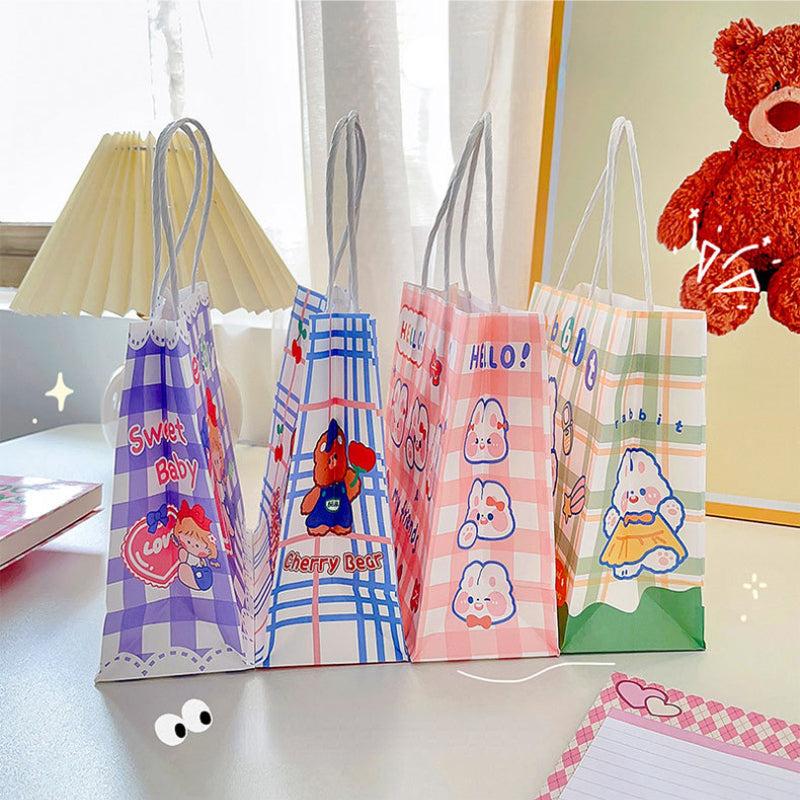 4pcs Cartoon Paper Gift Bags for Birthday Desserts
