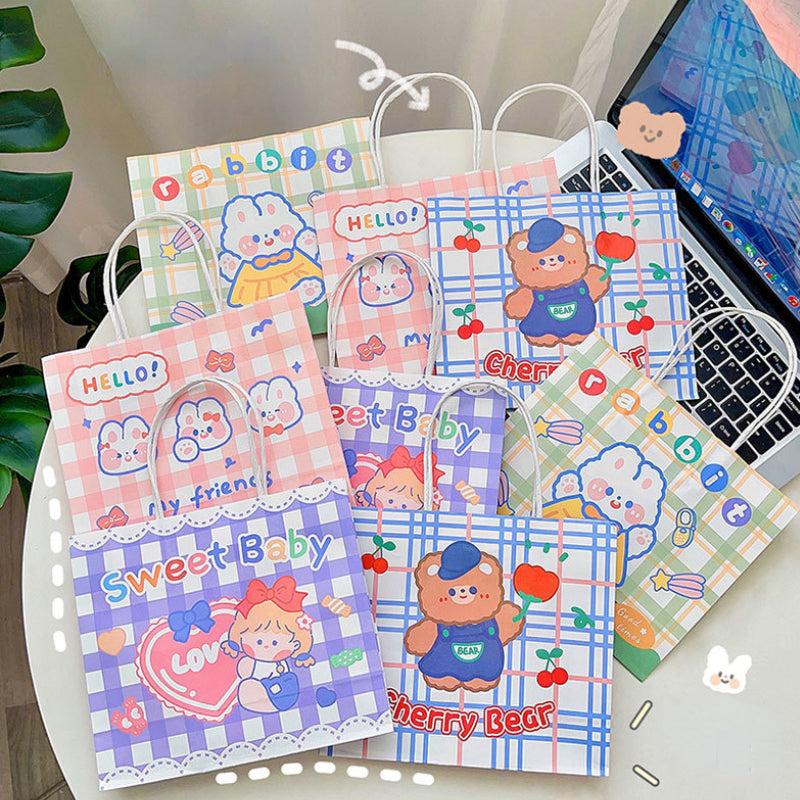 4pcs Cartoon Paper Gift Bags for Birthday Desserts