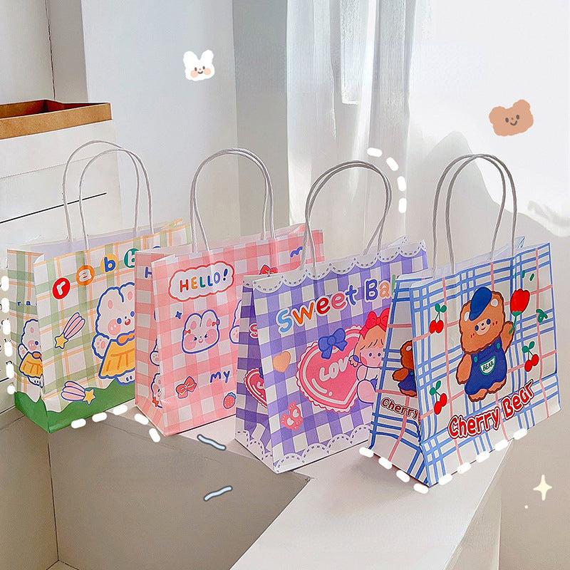 4pcs Cartoon Paper Gift Bags for Birthday Desserts