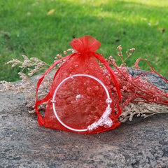 100pcs Red Organza Drawstring Storage Bags 6.99 X 8.99 cm