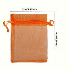 100pcs Red Organza Drawstring Storage Bags 6.99 X 8.99 cm