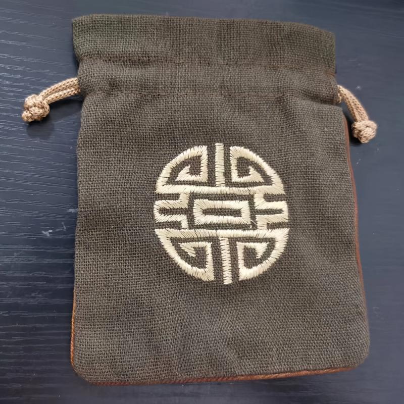 5pcs Linen Drawstring Gift Bags for Storage
