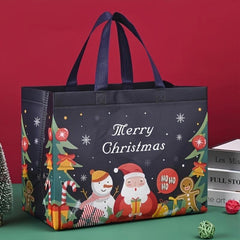 8pcs Christmas Gift Bags Tote Bags Reusable Handles Non Woven Treat Bags