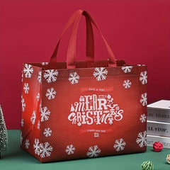 8pcs Christmas Gift Bags Tote Bags Reusable Handles Non Woven Treat Bags