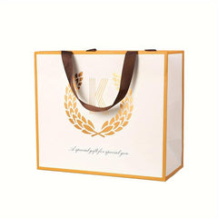 BEEWEEL Large Gift Bag Reusable Golden Foil Alphabet Initial Letter Bag