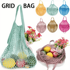 Reusable Fruit String Grocery Shopper Tote Mesh Shoulder Bag