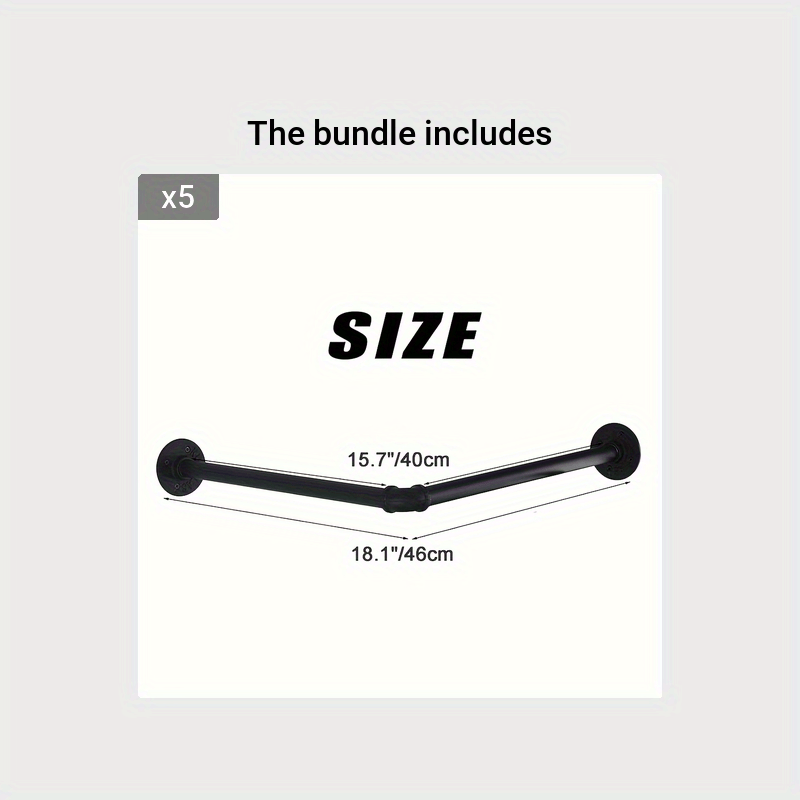 Wall Mounted Industrial Pipe Garment Rack for Clothing Stores