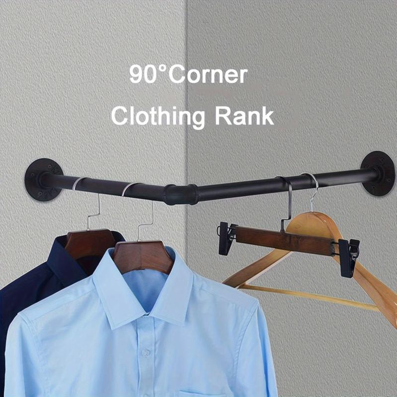 Wall Mounted Industrial Pipe Garment Rack for Clothing Stores