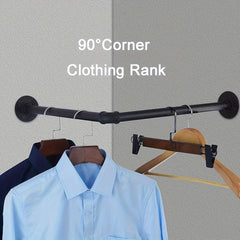 Wall Mounted Industrial Pipe Garment Rack for Clothing Stores