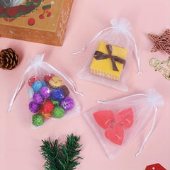 100pcs Clear Organza Gift Bags 4x6 Wedding Favors Mesh Gift Pouches