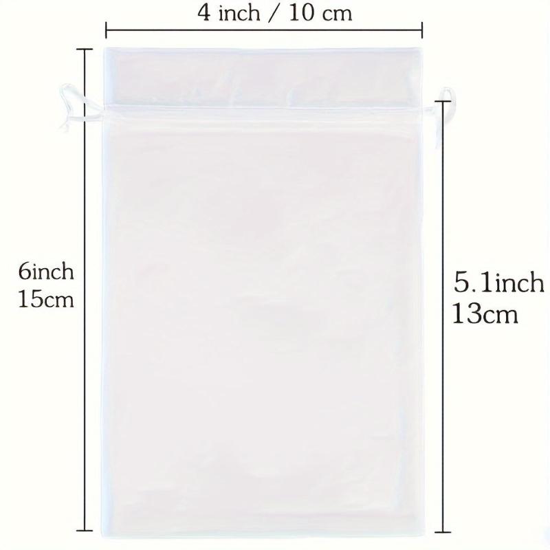 100pcs Clear Organza Gift Bags 4x6 Wedding Favors Mesh Gift Pouches