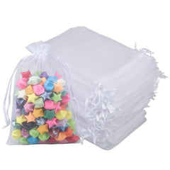 100pcs Clear Organza Gift Bags 4x6 Wedding Favors Mesh Gift Pouches