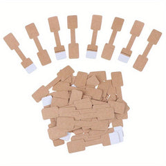 100pcs Jewelry Blank Labels Ring Necklace Display Card Self Sticker Hangtag