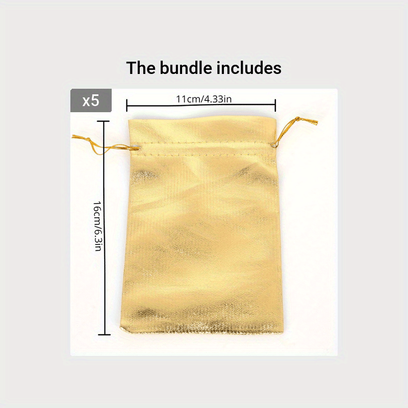 25pcs Golden Yellow Drawstring Gift Bags for Wedding Party Favor