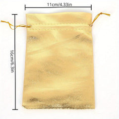 25pcs Golden Yellow Drawstring Gift Bags for Wedding Party Favor