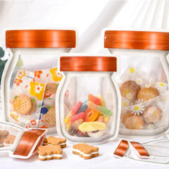 10pcs Mason Bottle Biscuit Snack Sealing Bag for Food Storage