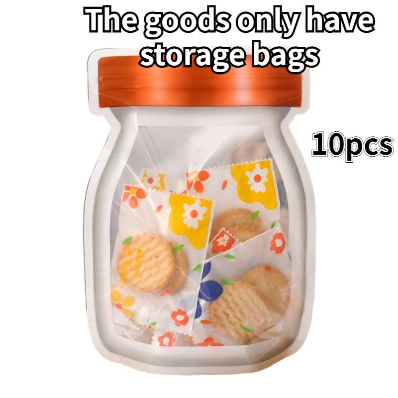10pcs Mason Bottle Biscuit Snack Sealing Bag for Food Storage