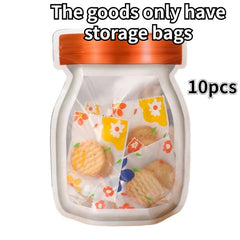 10pcs Mason Bottle Biscuit Snack Sealing Bag for Food Storage