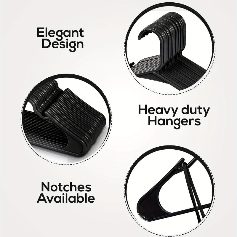 6pcs Durable Hangers with Shoulder Slots Space Saving Plastic Hangers