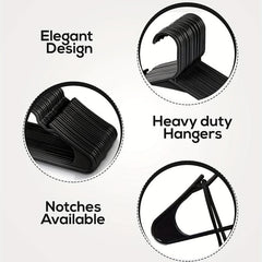 6pcs Durable Hangers with Shoulder Slots Space Saving Plastic Hangers