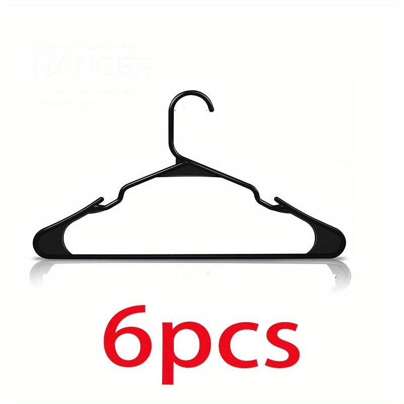 6pcs Durable Hangers with Shoulder Slots Space Saving Plastic Hangers