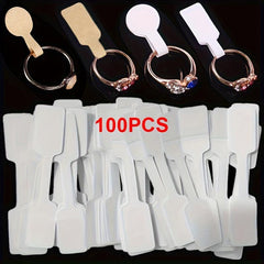 100pcs Blank Tags Necklace Ring Labels Stickers Paper Jewelry Display Card
