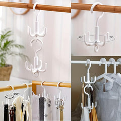 360u00b0 Rotation Wardrobe Hanger Claw Stackable Hook Tie Rack