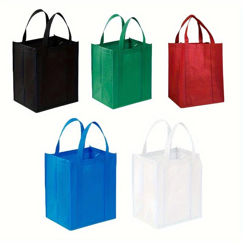 5pcs Reinforced Handle Grocery Bags Heavy Duty Large Shopping Totes