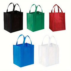 5pcs Reinforced Handle Grocery Bags Heavy Duty Large Shopping Totes
