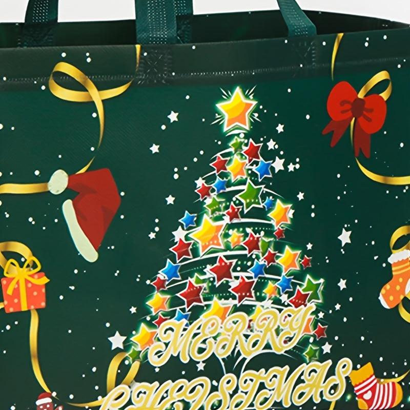 Christmas Non-woven Gift Packaging Bags Set, 6 Colors, 6/12pcs