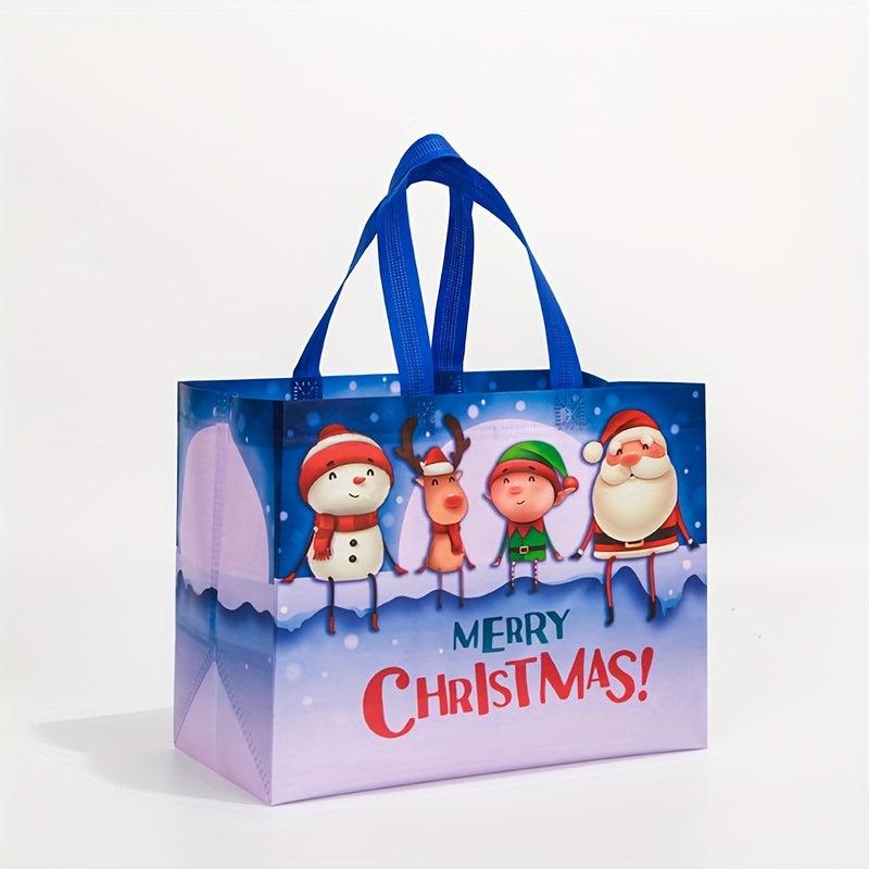 Christmas Non-woven Gift Packaging Bags Set, 6 Colors, 6/12pcs
