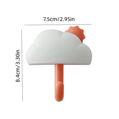 3pcs Cloud Key Holder Wall Adhesive Hanger Organizer