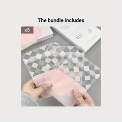 Pink Ballet Style Rhombic Pattern Slide Seal Bag Jewelry Card Set Packaging Bag