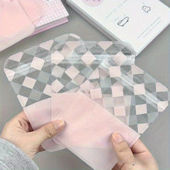 Pink Ballet Style Rhombic Pattern Slide Seal Bag Jewelry Card Set Packaging Bag