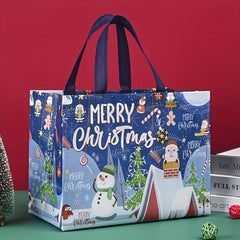 8pcs Gilding Christmas Gift Bags Reusable Tote Bags With Handles
