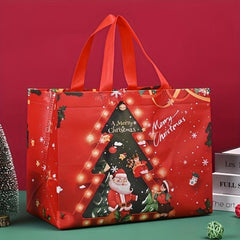 8pcs Gilding Christmas Gift Bags Reusable Tote Bags With Handles