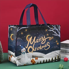 8pcs Gilding Christmas Gift Bags Reusable Tote Bags With Handles
