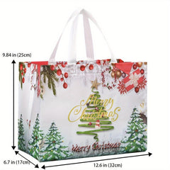 8pcs Gilding Christmas Gift Bags Reusable Tote Bags With Handles