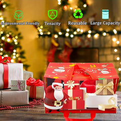 16pcs Christmas Gift Bags Non Woven Tote Bag Reusable Waterproof Shopping Bags