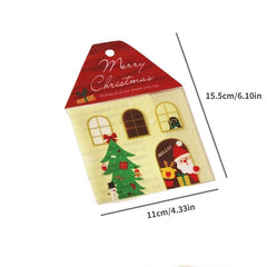 50pcs Elk Style Santa Claus House Biscuit Gift Packaging Self Adh