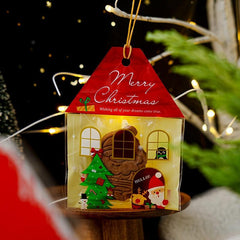 50pcs Elk Style Santa Claus House Biscuit Gift Packaging Self Adh