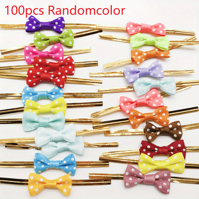100pcs Golden Thread Bow Tie Packaging Bag