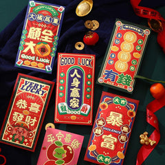 6pcs Dragon Year Cartoon Red Envelope Bag, Personality Creative Design